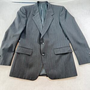 2-Piece Suit Guild-Hall Clothes Men's 42R VINTAGE Grey/ Blue Pin Stripe